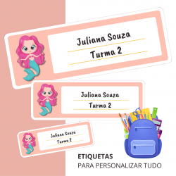 Etiquetas Escolares Personalizadas - Sereia 1